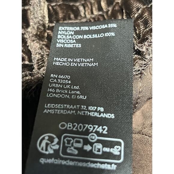 New Anthropologie The Somerset Pants Velvet Size X-Large Brown Wide Leg Pants - Picture 9 of 9